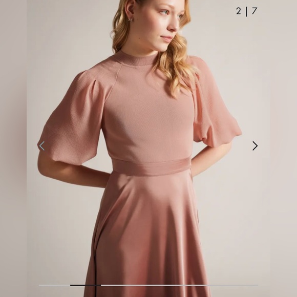 NWT Ted Baker Brontei Dress Puff Sleeve - Picture 2 of 7